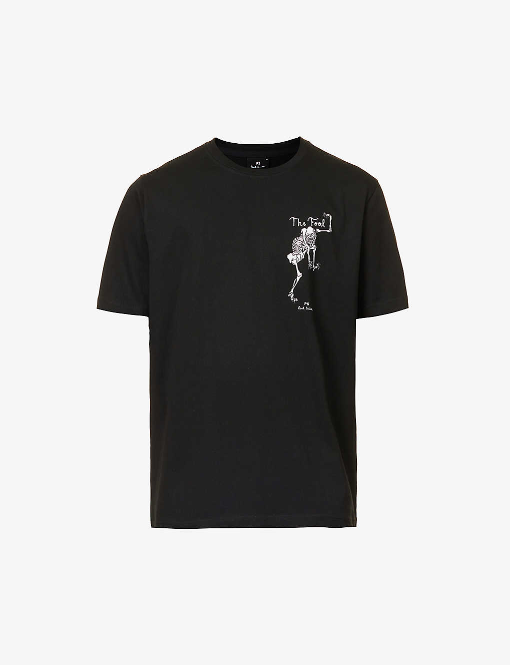 Shop Ps By Paul Smith The Fool Graphic-print Cotton-jersey T-shirt In Black