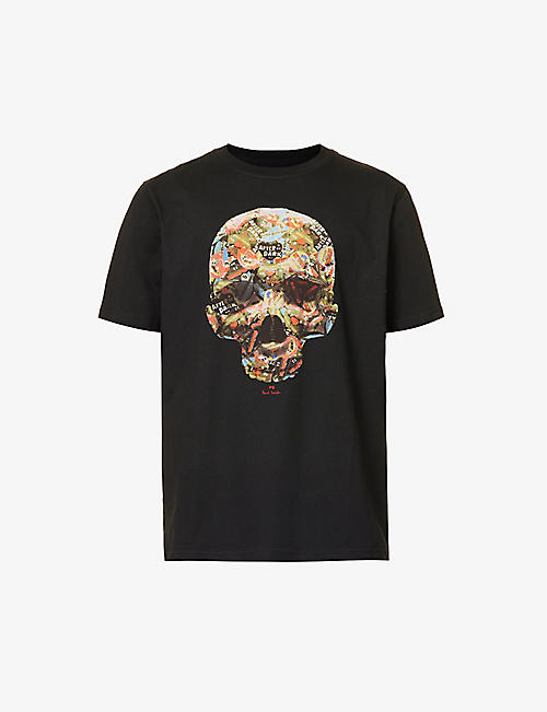 PS BY PAUL SMITH: Skull Sticker graphic-print organic-cotton T-shirt