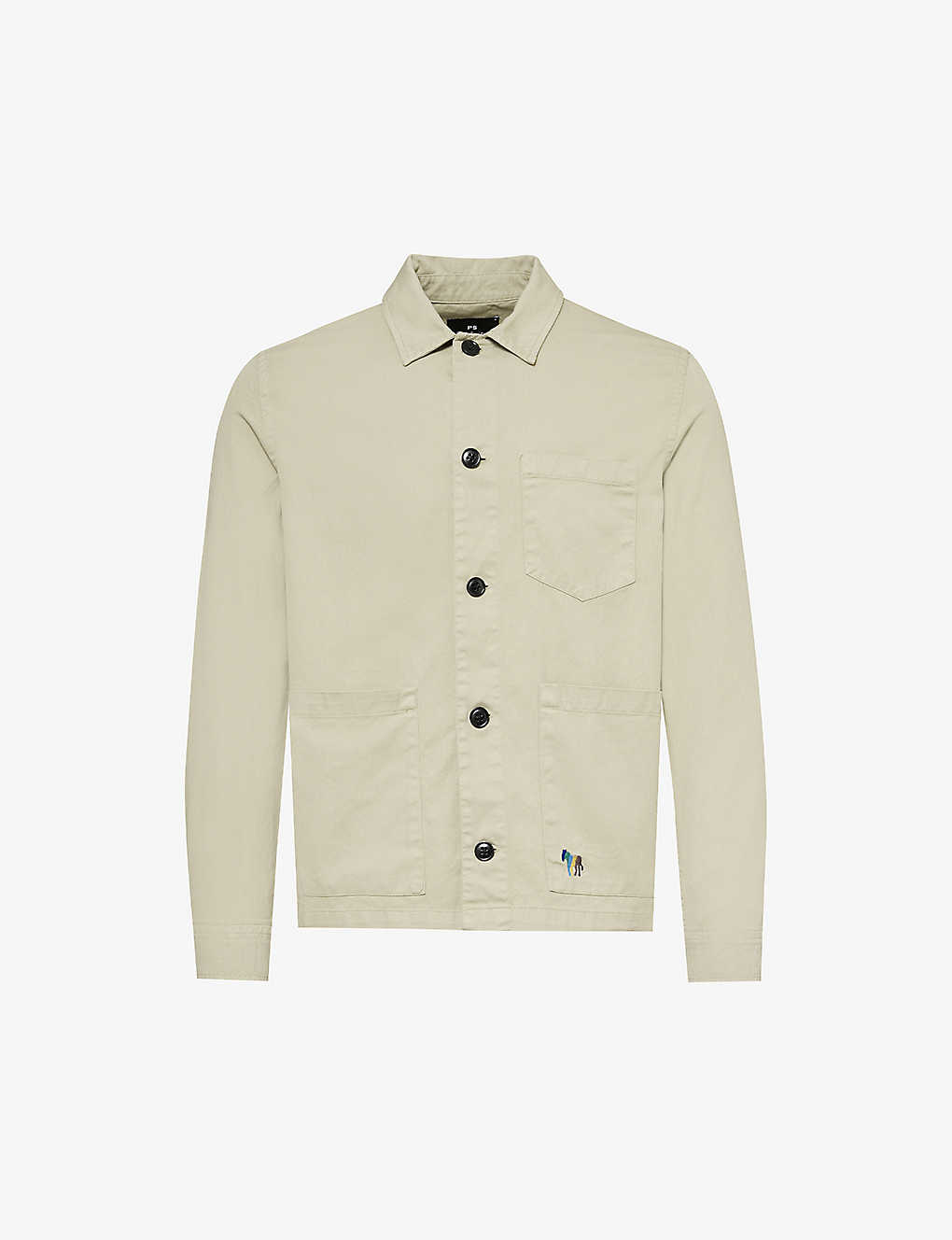 Ps By Paul Smith Mens Light Beige Zebra Logo-embroidered Organic-cotton Jacket In Brown