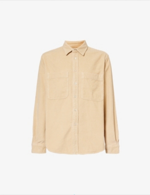 Ps By Paul Smith Mens Tan Patch-pocket Regular-fit Cotton-corduroy Shirt In Multi-coloured