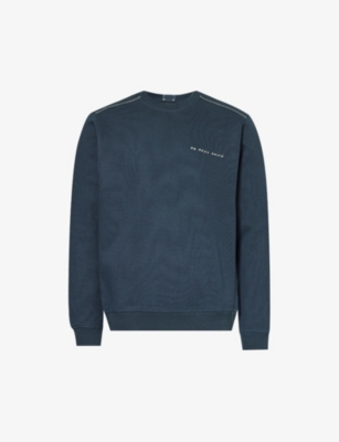 PS BY PAUL SMITH: Brand-embroidered relaxed-fit cotton-knit jumper