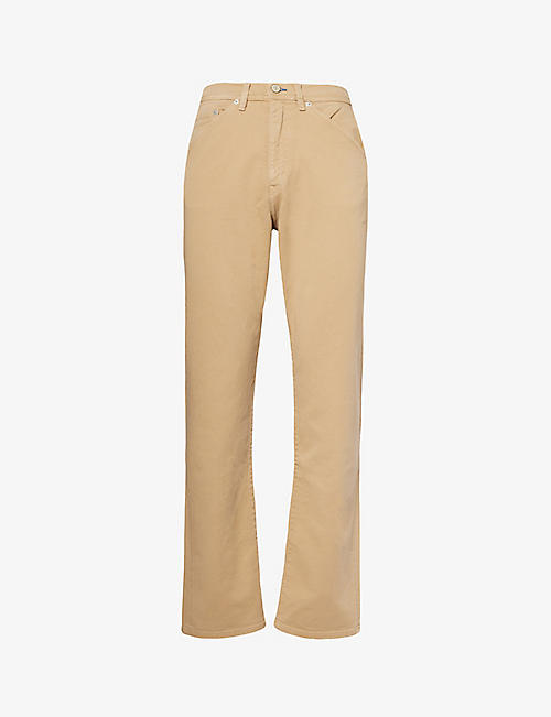 PS BY PAUL SMITH: Brand-patch straight-leg mid-rise stretch-cotton trousers