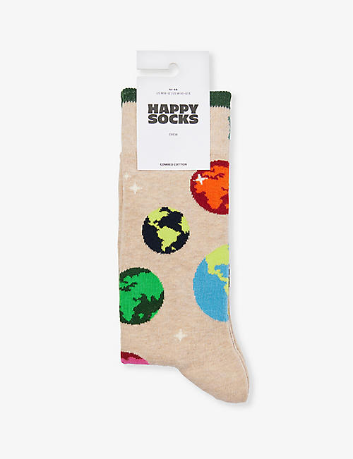 HAPPY SOCKS: Planet Earth cotton-blend socks