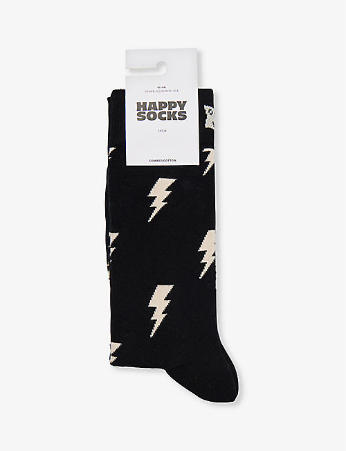 HAPPY SOCKS: Flash graphic-print cotton-blend socks