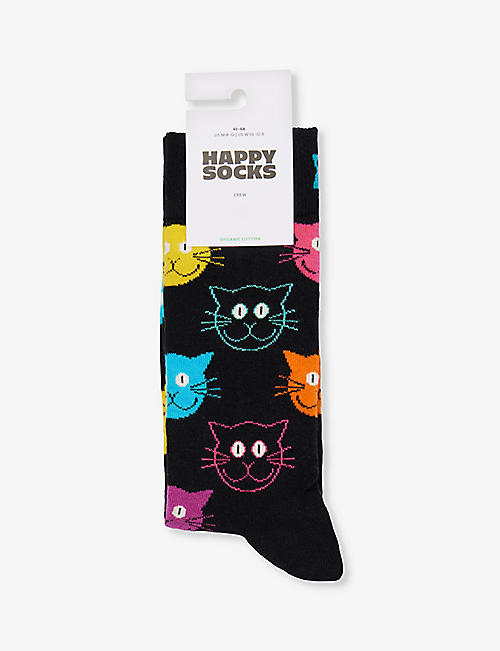 HAPPY SOCKS: Cat cotton-blend socks
