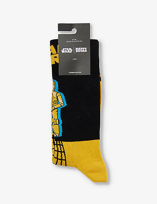 HAPPY SOCKS: Graphic-print stretch-cotton-blend socks