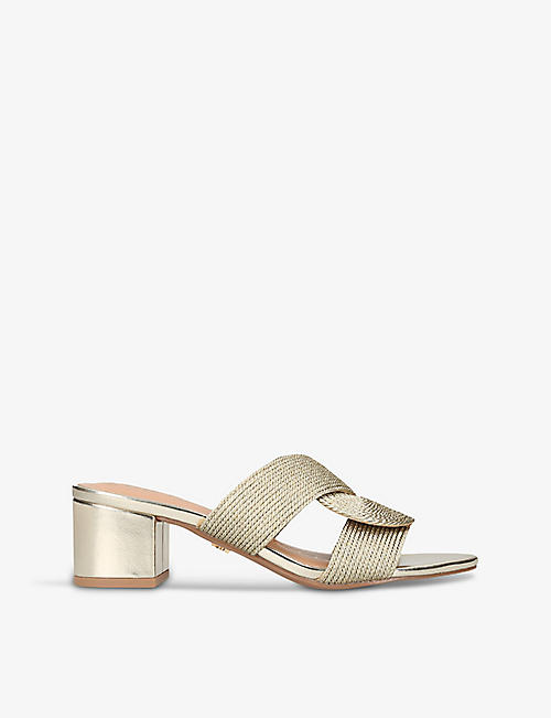 KG KURT GEIGER: Roise micro rope-strap woven heeled mules