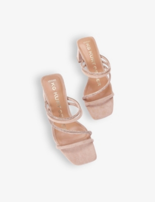 Shop Kg Kurt Geiger Women's Blush Sasha Embellished Faux-suede Sandals