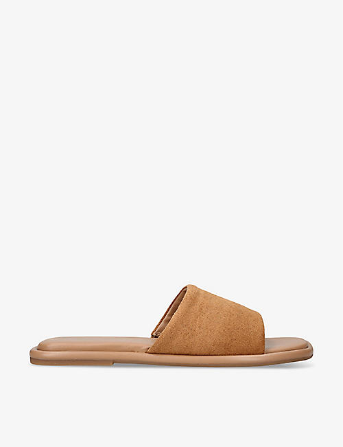 KG KURT GEIGER: Rogan wide-strap mircosuede sandals