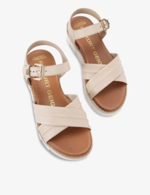 KG KURT GEIGER: Ruella multi-strap flat leather sandals