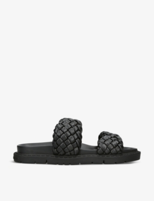 Shop Kg Kurt Geiger Womens Black Rathy Braided Faux-leather Sandals