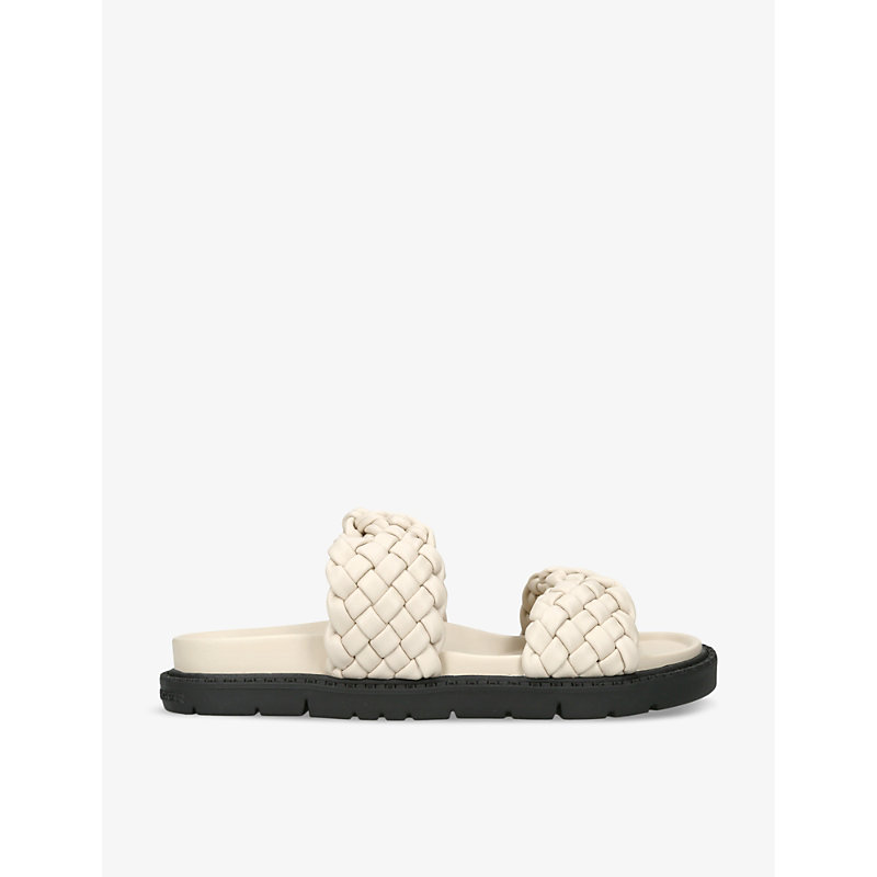 Shop Kg Kurt Geiger Rathy Braided-straps Faux-leather Sandals In Bone