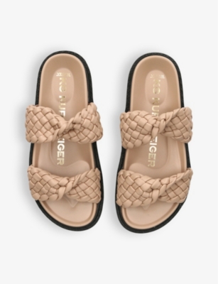 Shop Kg Kurt Geiger Women's Camel Rathy Braided Faux-leather Sandals
