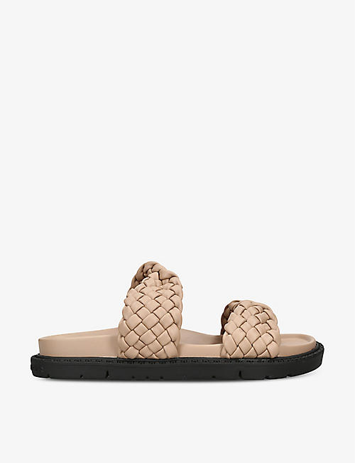 KG KURT GEIGER: Rathy braided faux-leather sandals