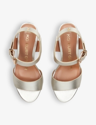 Kg Kurt Geiger Womens Gold Sutton Metallic Faux-leather Sandals In Gold