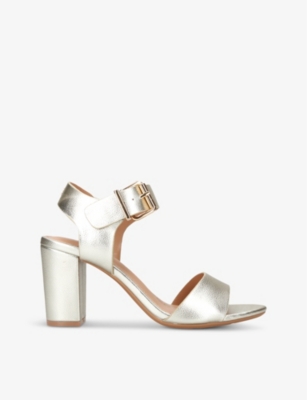 Shop Kg Kurt Geiger Women's Gold Sutton Metallic Faux-leather Sandals