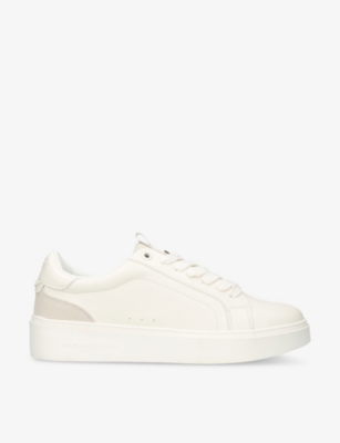 Kg Kurt Geiger Womens White Lovie Branded-hardware Faux-leather Low-top Trainers