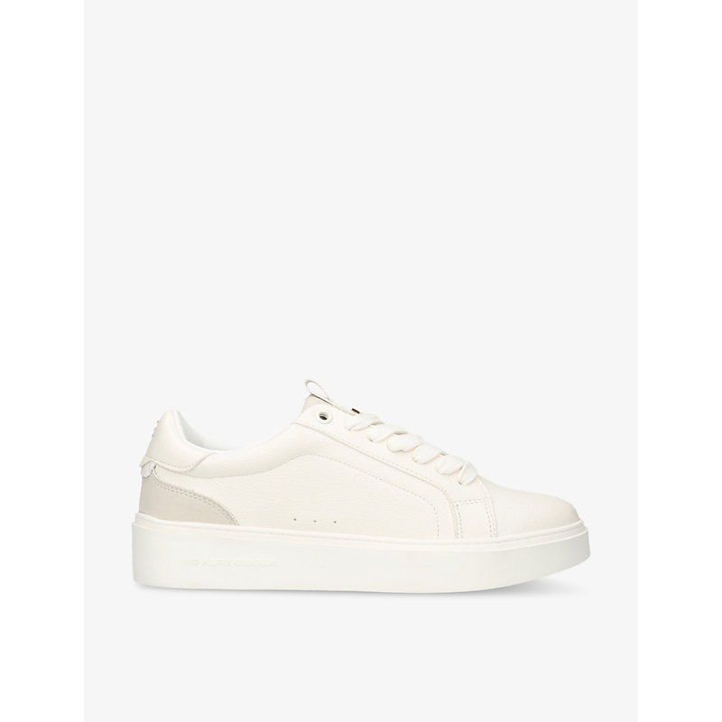Kg Kurt Geiger Womens White Lovie Branded-hardware Faux-leather Low-top Trainers