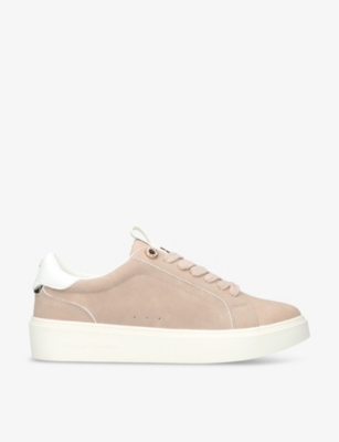 KG KURT GEIGER: Lovie logo-plaque suedette low-top trainers