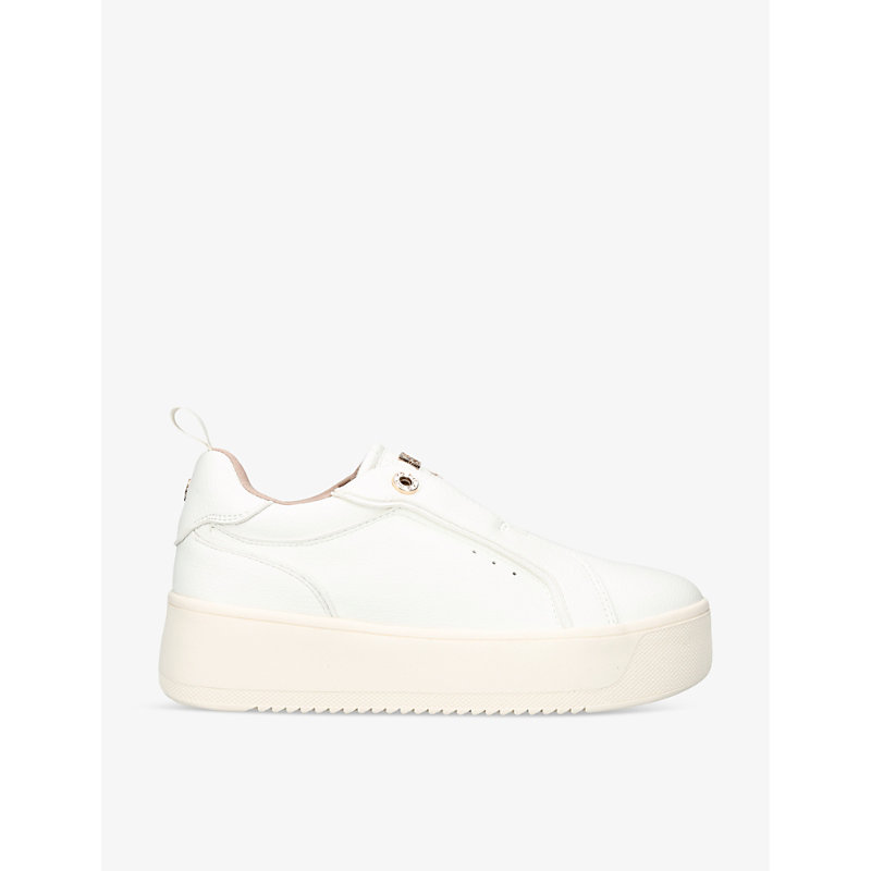 Shop Kg Kurt Geiger Lucia Branded Faux-leather Low-top Trainers In White
