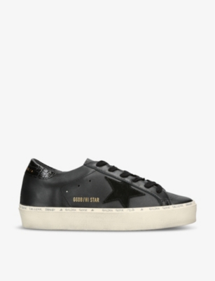 GOLDEN GOOSE: Hi Star 90100 branded leather low-top trainers