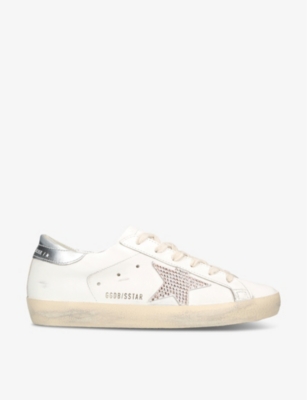 Golden Goose Hi Star 10622 Glitter-embellished Leather Low-top Trainers In White