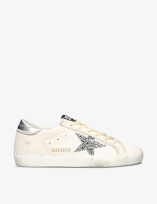GOLDEN GOOSE: Superstar 80185 logo-print leather low-top trainers