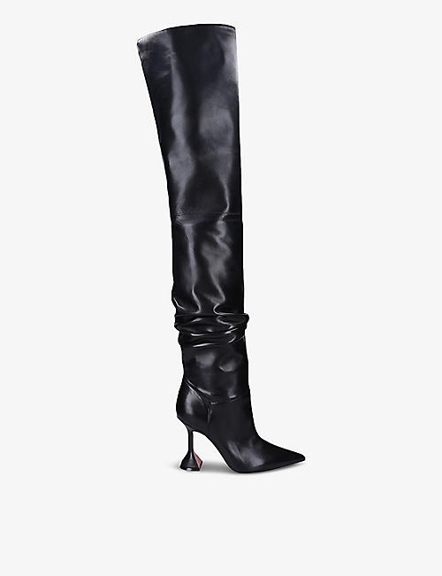 AMINA MUADDI: Olivia leather over-the-knee boots