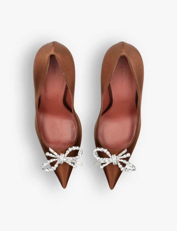 Rosie bow-embellished satin heeled courts