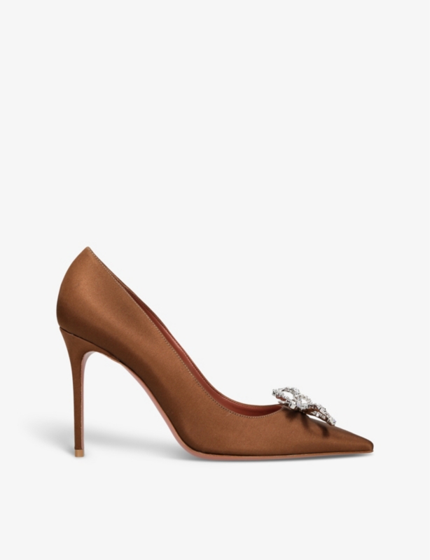 Rosie bow-embellished satin heeled courts