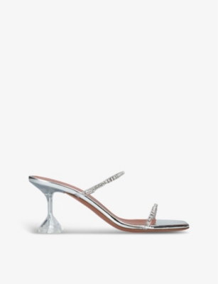 AMINA MUADDI AMINA MUADDI WOMENS OTHER GILDA 70 METALLIC-LEATHER HEELED SANDALS