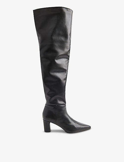 WHISTLES: Inessa heeled leather over-the-knee boots