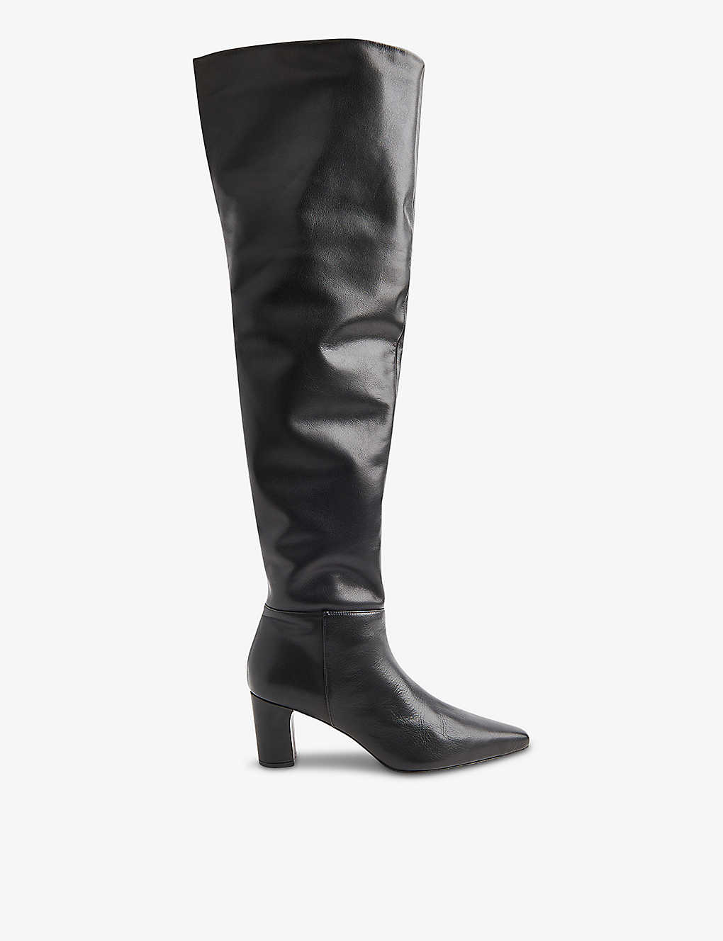 Whistles Womens Black Inessa Heeled Leather Over-the-knee Boots