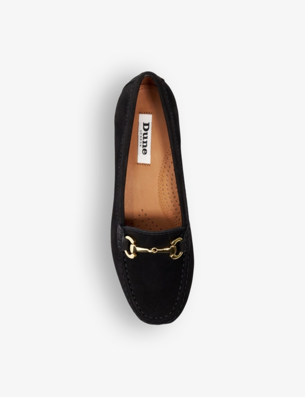Glenniee snaffle-embellished suede loafers