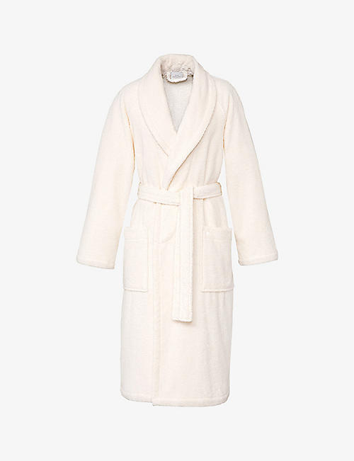 YVES DELORME: Etoile shawl-lapel cotton-blend robe