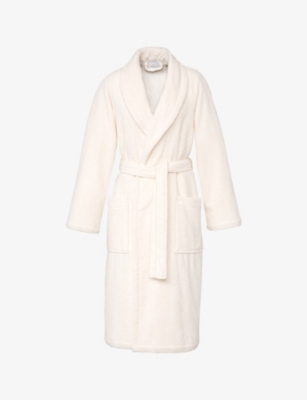 Yves Delorme Womens Nacre Etoile Shawl-lapel Cotton-blend Dressing Gown