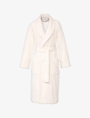 Yves Delorme Womens Nacre Etoile Shawl-lapel Cotton-blend Robe