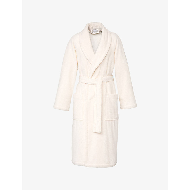 Yves Delorme Womens Nacre Etoile Shawl-lapel Cotton-blend Robe