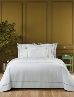 Yves Delorme Pierre Athena Pierre King Cotton Duvet Cover In Pierre