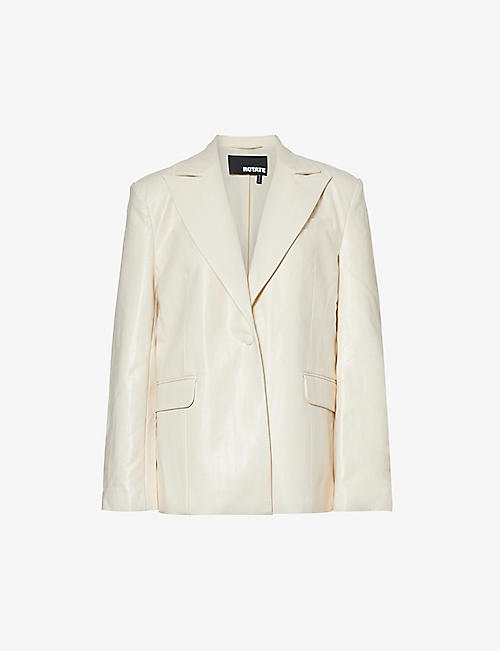 ROTATE BIRGER CHRISTENSEN: Oversized single-breasted faux-leather blazer