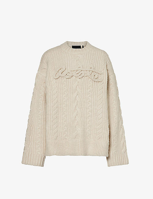 ROTATE BIRGER CHRISTENSEN: Braided-logo cable-knit sweater