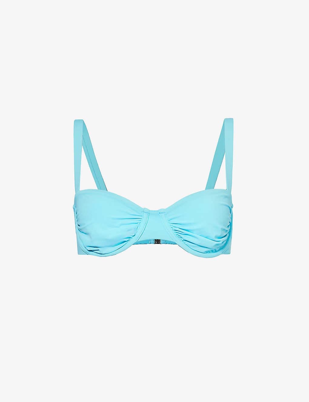 Seafolly Womens Atoll Blue Collective Ruched Stretch-recycled Nylon Balconette Bikini Top