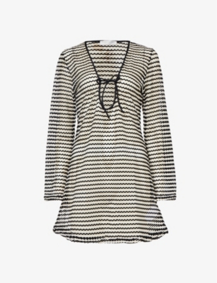 SEAFOLLY - Mesh Effect plunge-neck stretch-knit cover-up | Selfridges.com