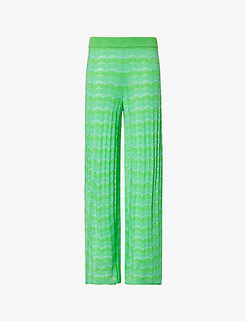SEAFOLLY: Wave straight-leg mid-rise knitted trousers