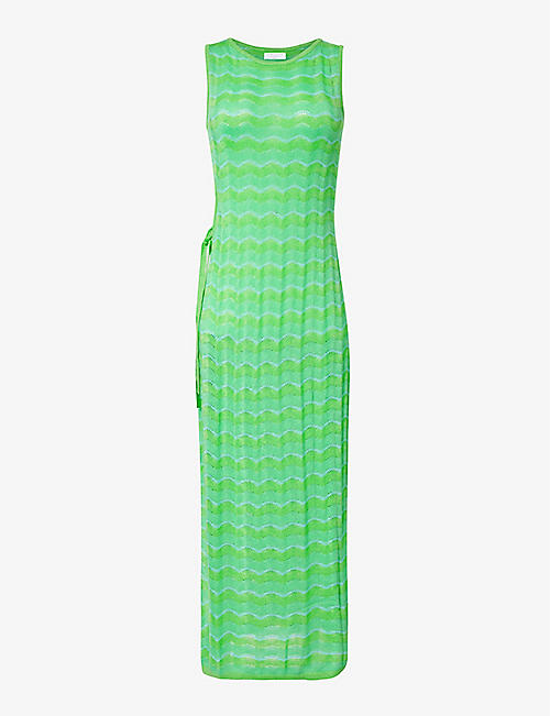SEAFOLLY: Wave graphic-pattern knitted maxi dress