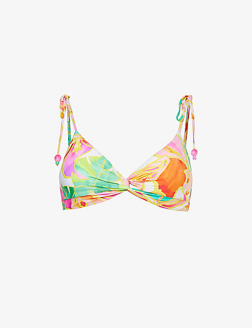SEAFOLLY: Wonder graphic-print bikini top