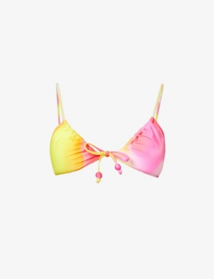 SEAFOLLY: Gradient-design halter-neck bikini top