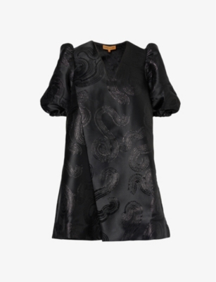 Stine Goya Womens Swirl Brethel Metallic-swirl Recycled Polyester-blend Mini Dress In Swirl