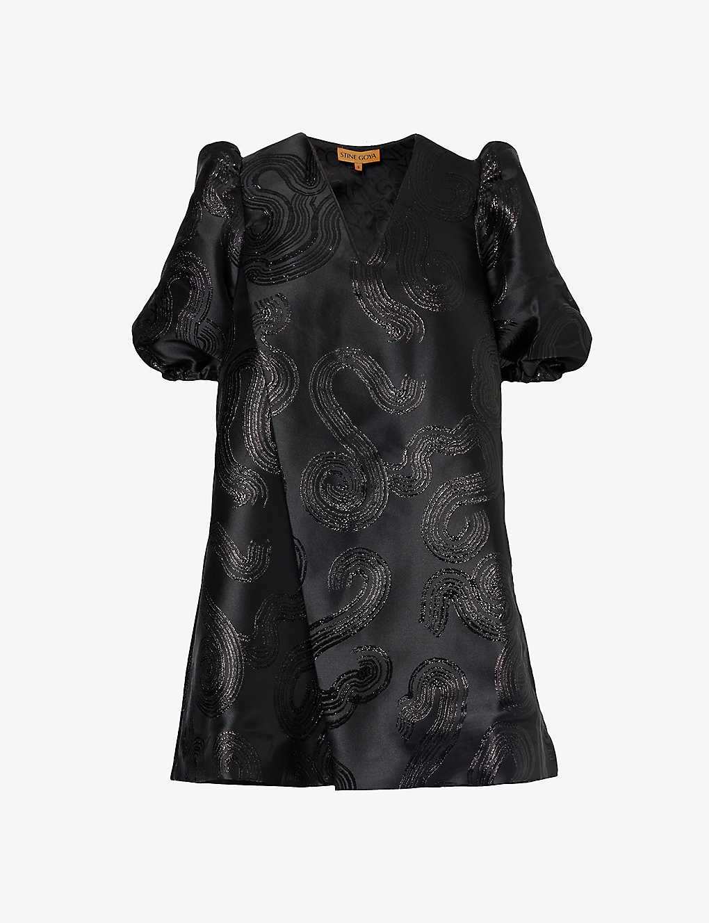 Shop Stine Goya Womens Swirl Brethel Metallic-swirl Recycled Polyester-blend Mini Dress
