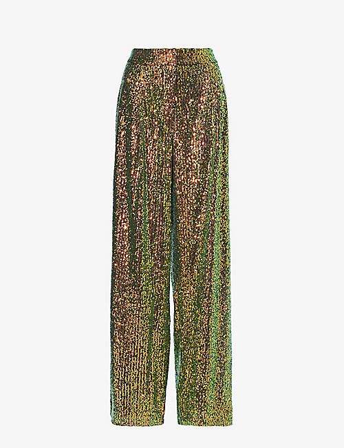 STINE GOYA: Jesabelle sequin-embellished recycled polyester-blend trousers